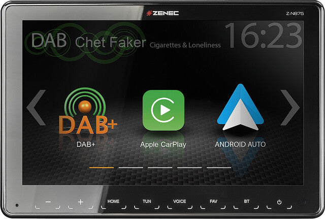 Infotainer ZENEC Z-N875 1-DIN 9 colių ekranas, DAB+, Apple Carplay ir Android Car