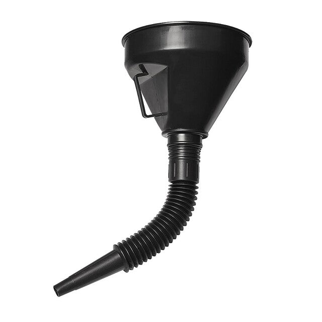 Hopper with flexible outlet pipe