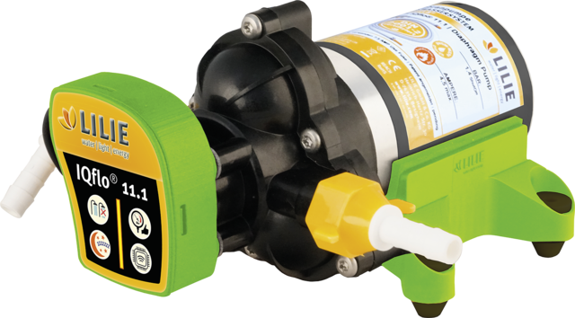 Diafragminis siurblys LILIE IQflo 11.1 12 V, 11.0 l/min, Geriamojo vandens sistema WeißGELB 2.4 bar įsk. antgalis 10 mm