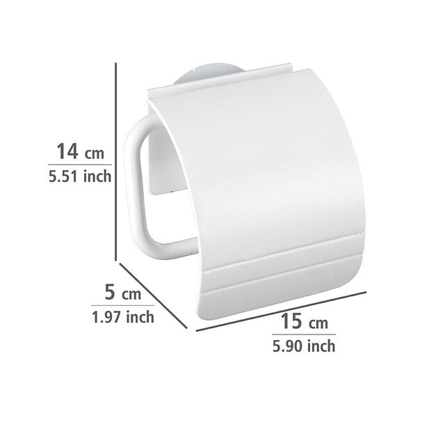 Toilet paper holder Maximex with cover Static-Loc® Osimo Colour: white