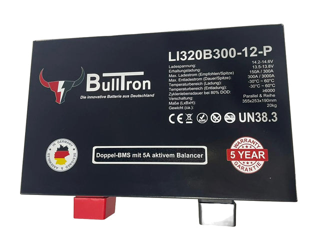 BullTron Polar 320 Ah LiFePO4 12.8 V battery with double BMS, Bluetooth app, active balancer and heater