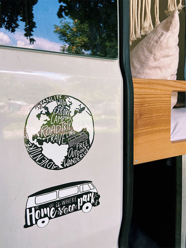 Car sticker Adventure Shop Home is where you park it