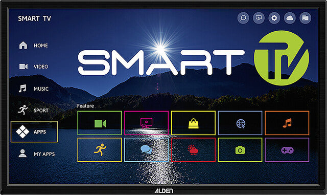 Sat. system automatic Alden AS2 80 ultrawhite incl. S.S.C. HD control module LED TV Smartwide 19 inch