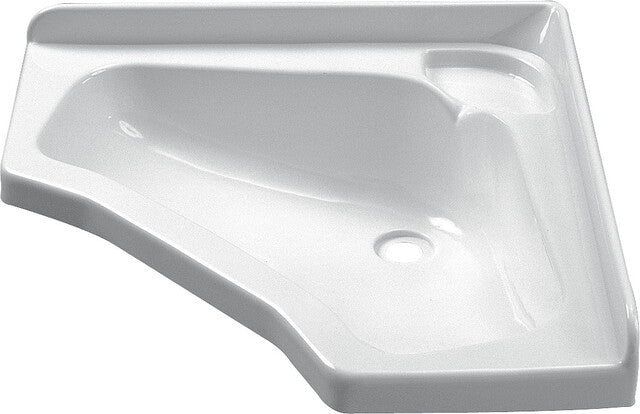 Kampinis praustuvas baltas 445*445