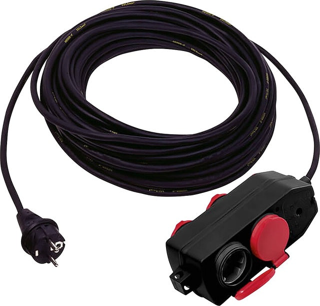 Jungiamasis laidas Weingärtner CEE 230 V / 16 A su 4x maitinimo juostele Kabelio ilgis 10 m juodos spalvos