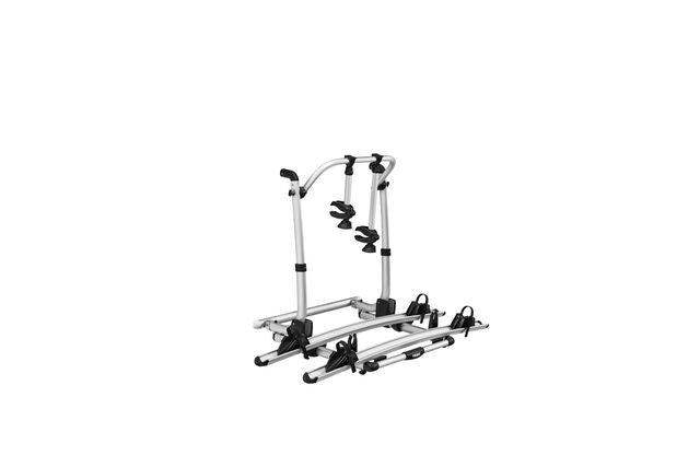Dviračių laikiklis THULE Excellent trumpos versijos 2 dviračiai Krovinio dangtelis. 60 kg sidabro spalvos