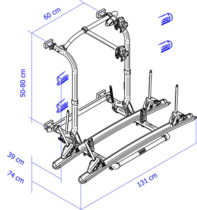 Thule bicycle rack Elite G2 short version 2 bikes, load capacity 60 kg