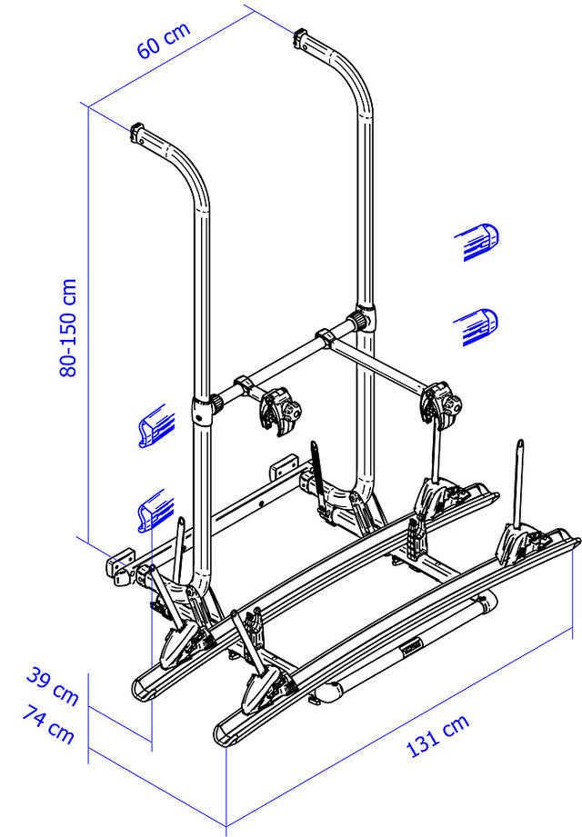 Thule bicycle rack Elite G2 Hymer 2 bikes Load capacity 60 kg