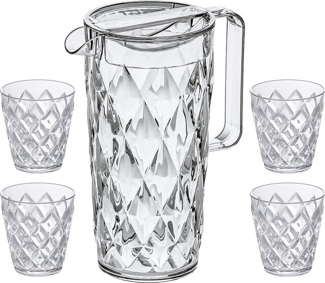Ąsotis+stiklinės koziol CRYSTAL Ąsotis 1,6 l +4 stikl. 250 ml Spalva krištolo skaidrumo