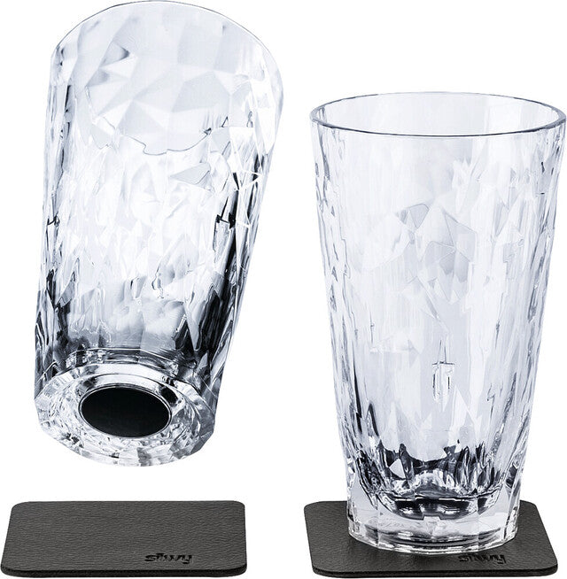 Magn. plastikiniai stiklai silwy LONGDRINK rinkinys iš 2 aukštųjų technologijų 300 ml, sp. skaidrus