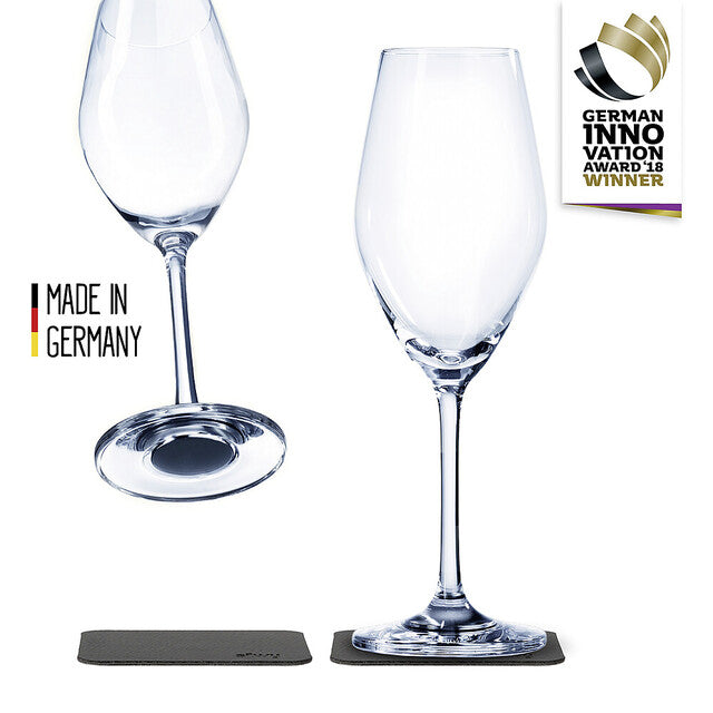 Magn. krištolo. stiklinės silwy CHAMPAGNE 2 vnt. rinkinys 200 ml 2 cryst. akiniai + 2 pagalvėlės Kol. skaidrūs