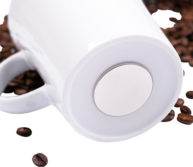 Magn. handle cup silwy Porcelain 2-pc. set col. white incl. metal nano gel pads BLACK