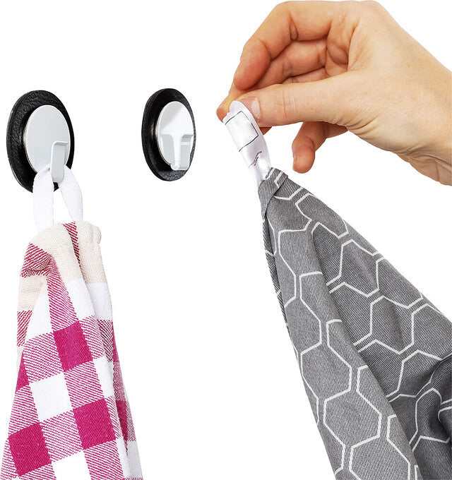 Magn. hook silwy CLEVER WHITE col. white / black incl. metal nano gel pad BLACK