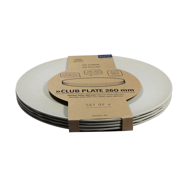 Plate flat koziol Club Plate 26 cm, set of 4 Colour nature desert sand