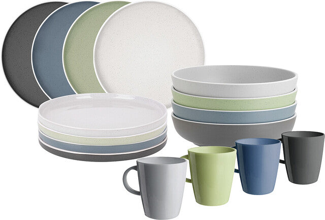 Crockery set BRUNNER Dolomit Lunchbox Col. green/blue/light grey/ dark grey