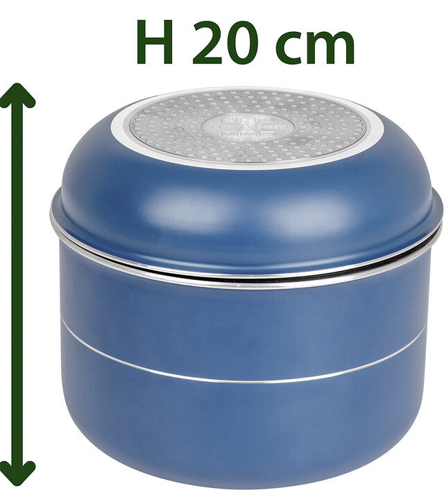 Pot set BRUNNER Carezza Spacemaster diam. 22 cm Vacublock, colour blue