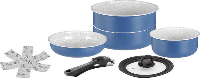 Pot set BRUNNER Carezza Spacemaster diam. 22 cm Vacublock, colour blue