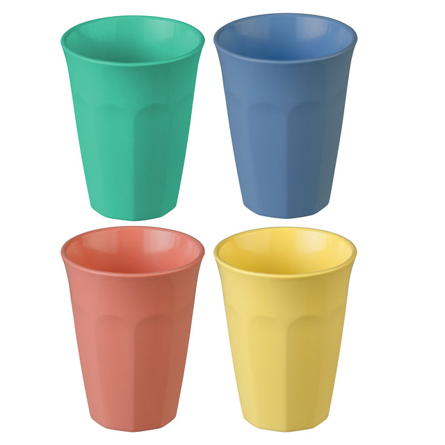 Puodelis koziol NORA M rinkinys 4 300 ml, spalvos stipri mėlyna/koralinė/žalia/geltona