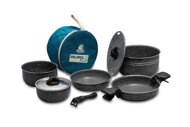 Indų rinkinys BEAVER BRAND Dolomia 22 Plus, aliuminio spalvos akmens pilka