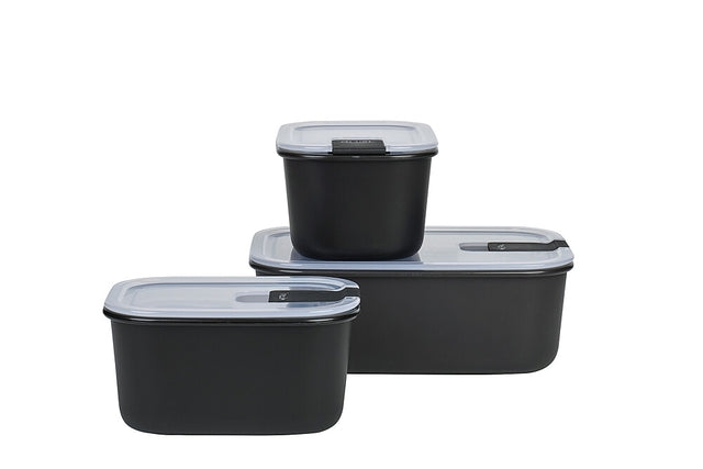Stiklainių rinkinys MEPAL easyclip 3 vnt., sp. Nordic black 2 x 700 ml + 1 x 1 500 ml