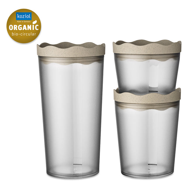 Storage jars koziol Prince set of 3, Oslo col. nature desert sand