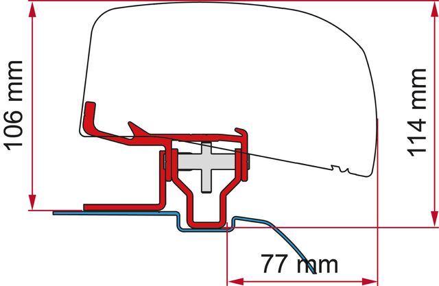 Awning adapter kit suitable for Nissan NV200 for F40 awning black