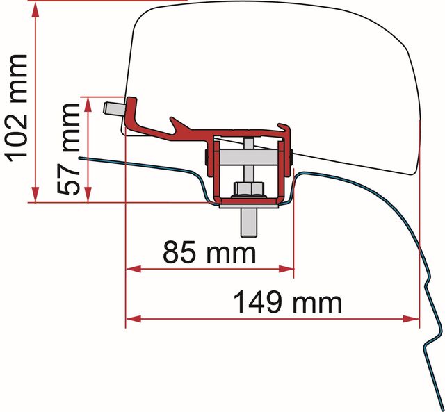 Awning adapter kit suitable for Nissan NV350 black