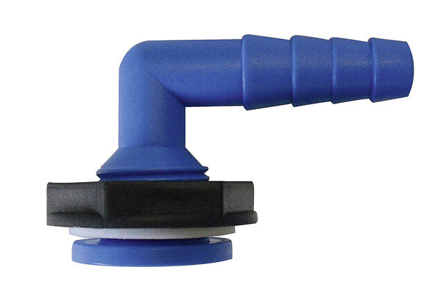 Kampinė bako jungiamoji dalis 1/2 colio x 10/12 mm su sandarikliu ir veržle Spalva mėlyna