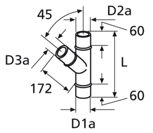 Branch piece 80/80/80 45 GR
