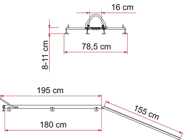 Fiamma bicycle rack Carry Moto Pro Rear garage load cap. 200 kg