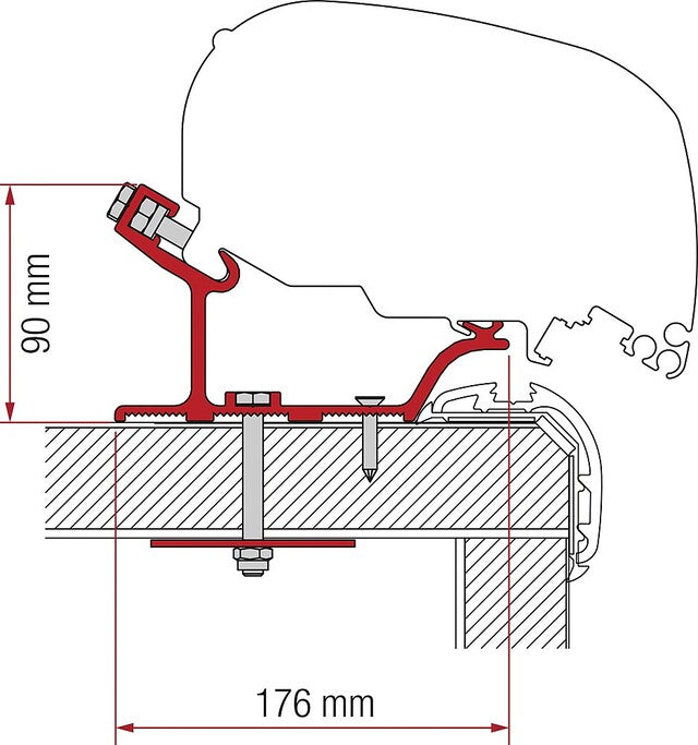 Fiamma adapteris Carthago Malibu 450 cm, skirtas F65 / F80