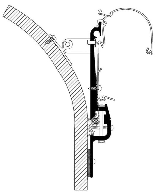 Adapteris 3 vnt. skirta Thule sieninei markizei Omnistor Series 2/5/8 Van Adapteris