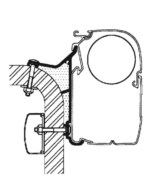 Adapterio bėgelis 300 cm sieninei markizei Thule Omnistor Series 5/8 Hymer B klasės