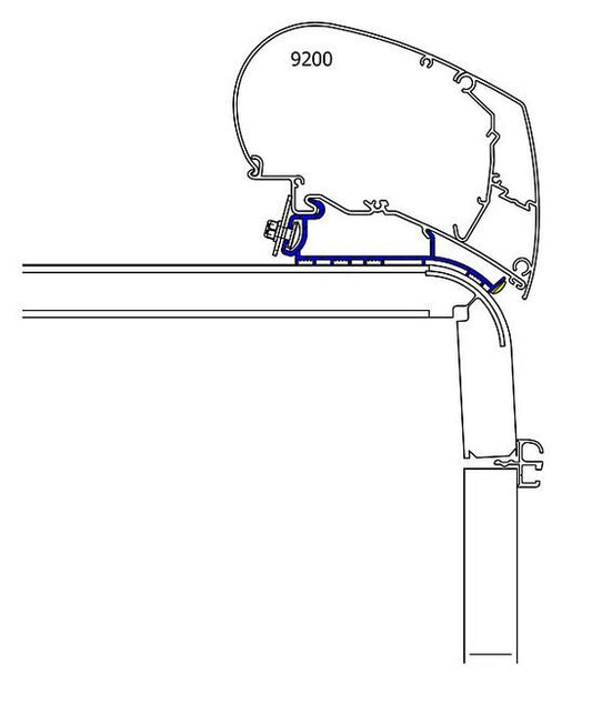 Adapterio bėgelis 350 cm stogo markizei Thule Omnistor Series 6/9 Hymer 2013 Roof