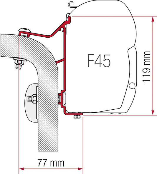 Adapteris šoninei markizei Fiamma F45 S / F45 L 400 cm Hymer Van/B2