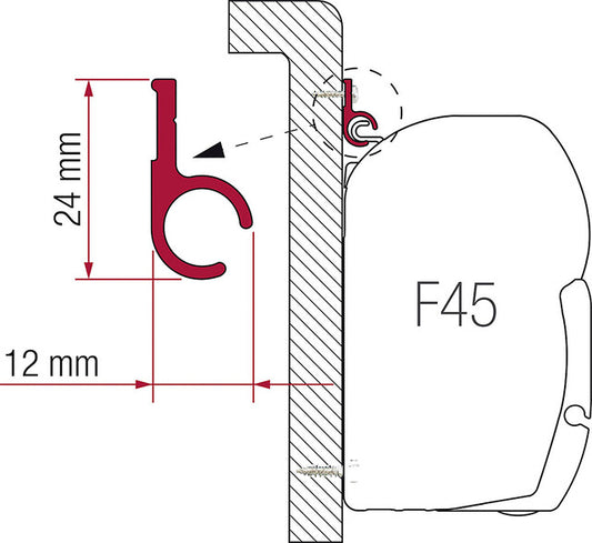 Kanalo bėgelis 300 cm Fiamma šoninei markizei F45 S / F45 L