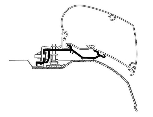 Adapterio rinkinys stogo markizei Thule Omnistor serija 6 Ducato, Jumper, Boxer nuo 2007 m. markizei 325 cm