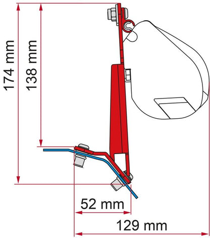 Markizės adapteris FIAMMA komplektas Ford Custom Lift Roof, skirtas F45s ir F35Pro