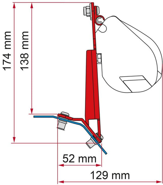 Markizės adapteris FIAMMA komplektas Ford Custom Lift Roof, skirtas F45s ir F35Pro
