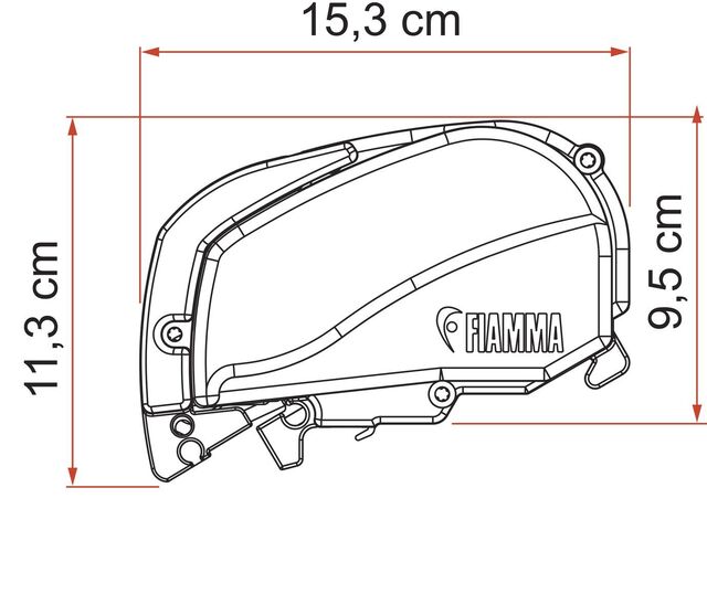 Roof awning kit F80 S suitable for Fiat Ducato cloth royal grey housing polar white