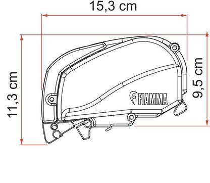 Roof awning kit F80 S suitable for Fiat Ducato cloth royal grey housing polar white
