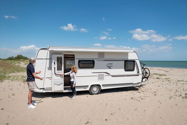 Roof awning kit F80 S suitable for Fiat Ducato cloth royal grey housing polar white