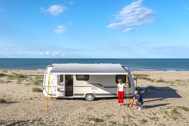 Roof awning kit F80 S suitable for Fiat Ducato cloth royal grey housing polar white