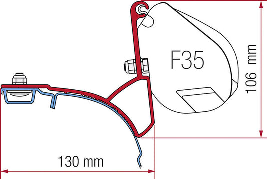 Fiamma VW T5 komplektas markizės adapteriui F35