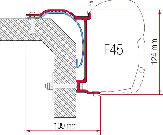 Adapterio rinkinys 3 dalių Fiamma šoninei markizei F45 S / F45 L Laika X