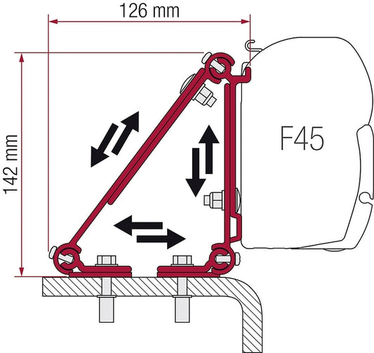 Adapterkit Fiamma Multi Renault Master 98, Fiat Ducato Citroen Jumper, Peugeot Boxer