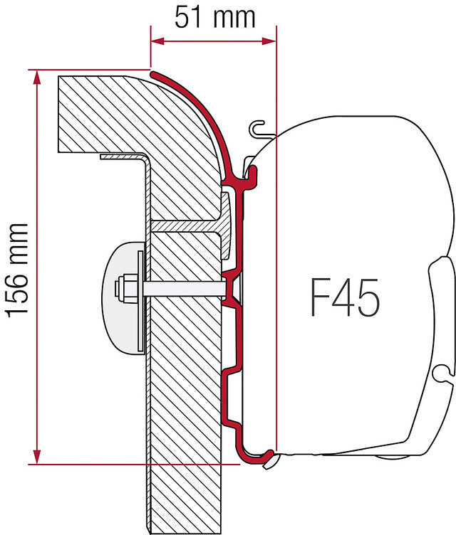 Adapterio rinkinys 3 dalių Fiamma šoninei markizei F45 S / F45 LB rstner