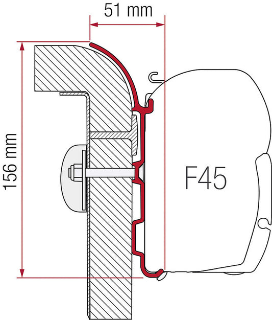 Adapterio rinkinys 3 dalių Fiamma šoninei markizei F45 S / F45 LB rstner