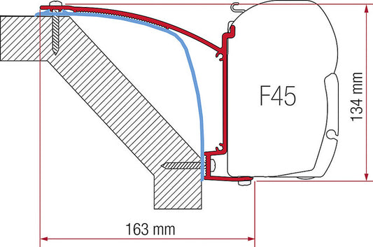 Adapterio rinkinys 3 dalių Fiamma šoninei markizei F45 S / F45 L Laika Ecovip 07