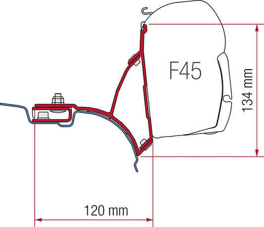 Fiamma VW T5 komplektas Transporter Multivan skirtas F45 2 atramoms